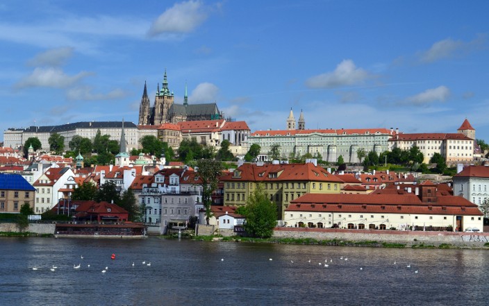 Prague Castle overlooking the Vltava River